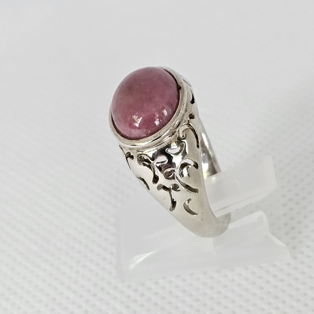 Vintage Natural Rhodochrosite Ring Sterling Silver Size 8! - Picture 6 of 11